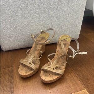 Michael MK Beige Wedge Sandals